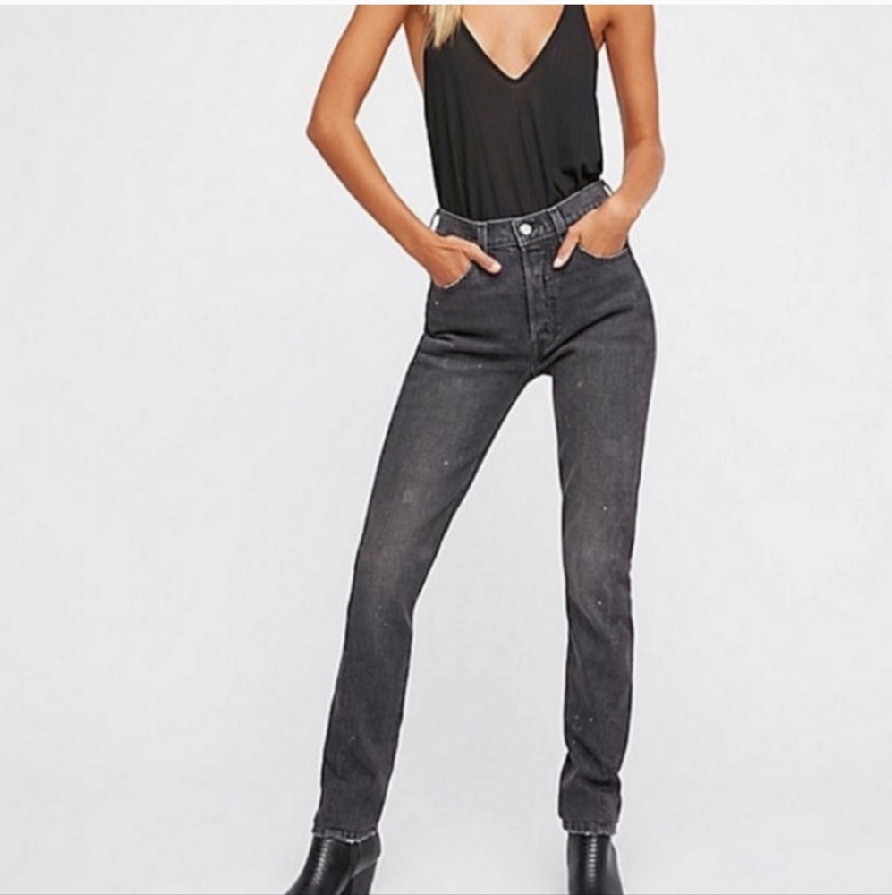 Black Straight Leg Jeans with Modern Fit